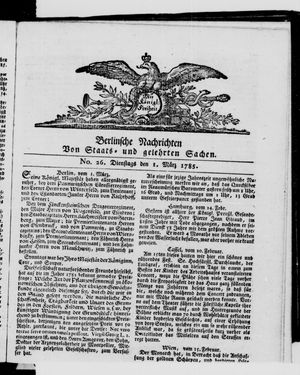 Berlinische Nachrichten von Staats- und gelehrten Sachen vom 01.03.1785