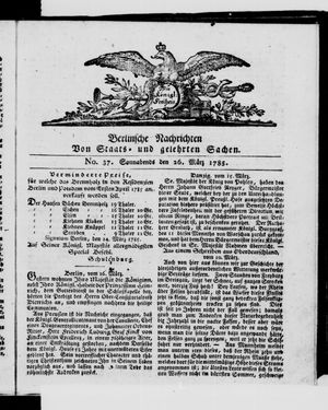 Berlinische Nachrichten von Staats- und gelehrten Sachen vom 26.03.1785