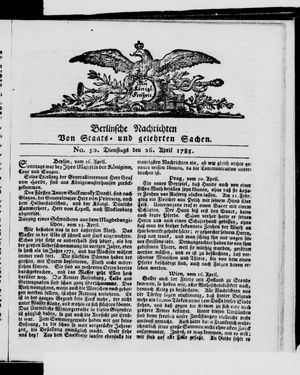 Berlinische Nachrichten von Staats- und gelehrten Sachen vom 26.04.1785