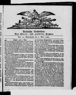 Berlinische Nachrichten von Staats- und gelehrten Sachen vom 07.05.1785