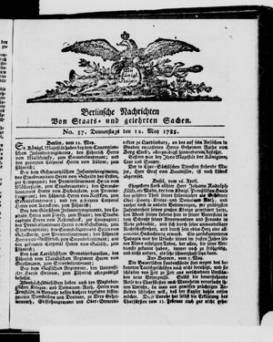 Berlinische Nachrichten von Staats- und gelehrten Sachen vom 12.05.1785