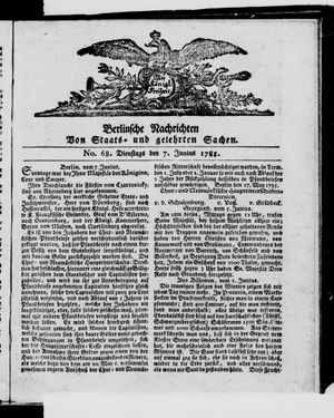Berlinische Nachrichten von Staats- und gelehrten Sachen vom 07.06.1785