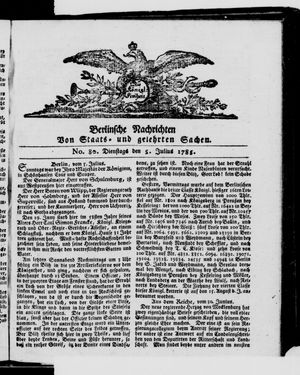Berlinische Nachrichten von Staats- und gelehrten Sachen vom 05.07.1785