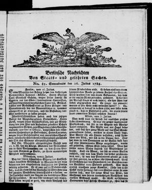 Berlinische Nachrichten von Staats- und gelehrten Sachen vom 16.07.1785