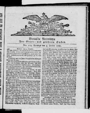 Berlinische Nachrichten von Staats- und gelehrten Sachen vom 04.10.1785