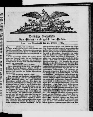 Berlinische Nachrichten von Staats- und gelehrten Sachen vom 29.10.1785