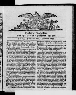Berlinische Nachrichten von Staats- und gelehrten Sachen vom 05.11.1785