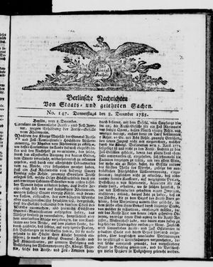 Berlinische Nachrichten von Staats- und gelehrten Sachen vom 08.12.1785