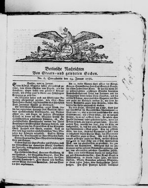 Berlinische Nachrichten von Staats- und gelehrten Sachen vom 14.01.1786