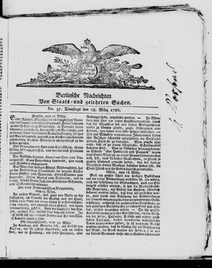 Berlinische Nachrichten von Staats- und gelehrten Sachen vom 28.03.1786