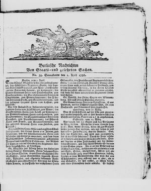 Berlinische Nachrichten von Staats- und gelehrten Sachen vom 01.04.1786