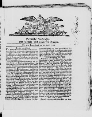 Berlinische Nachrichten von Staats- und gelehrten Sachen vom 06.04.1786