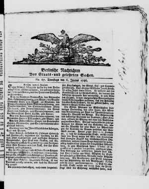 Berlinische Nachrichten von Staats- und gelehrten Sachen vom 06.06.1786