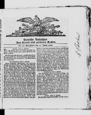 Berlinische Nachrichten von Staats- und gelehrten Sachen vom 29.07.1786