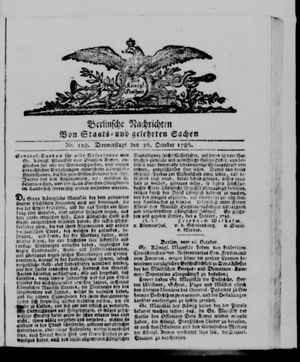 Berlinische Nachrichten von Staats- und gelehrten Sachen on Oct 26, 1786