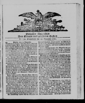 Berlinische Nachrichten von Staats- und gelehrten Sachen vom 18.11.1786