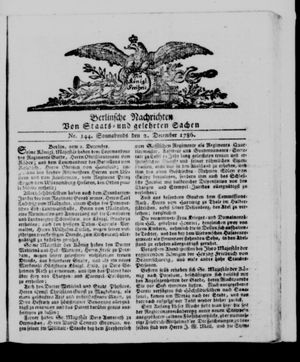 Berlinische Nachrichten von Staats- und gelehrten Sachen vom 02.12.1786