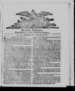 Berlinische Nachrichten von Staats- und gelehrten Sachen vom 05.12.1786