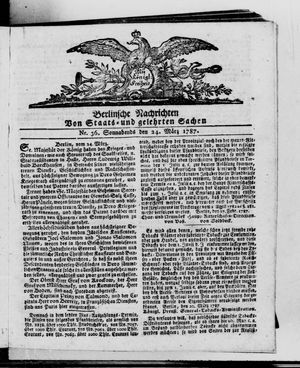 Berlinische Nachrichten von Staats- und gelehrten Sachen vom 24.03.1787