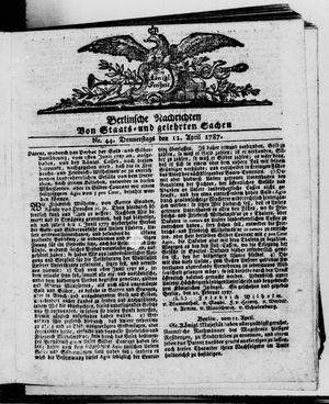 Berlinische Nachrichten von Staats- und gelehrten Sachen vom 12.04.1787