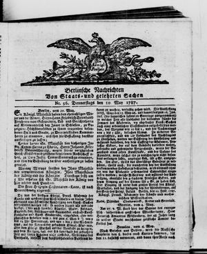 Berlinische Nachrichten von Staats- und gelehrten Sachen vom 10.05.1787