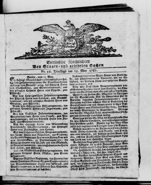 Berlinische Nachrichten von Staats- und gelehrten Sachen vom 15.05.1787
