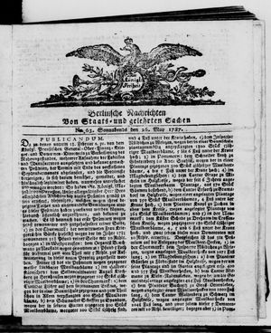 Berlinische Nachrichten von Staats- und gelehrten Sachen on May 26, 1787