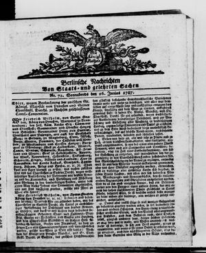 Berlinische Nachrichten von Staats- und gelehrten Sachen vom 16.06.1787