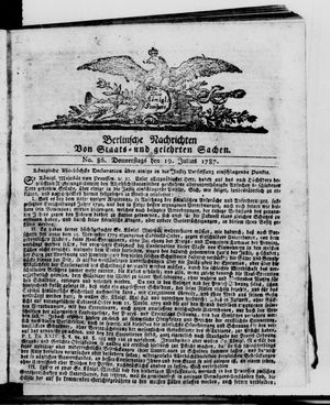 Berlinische Nachrichten von Staats- und gelehrten Sachen vom 19.07.1787