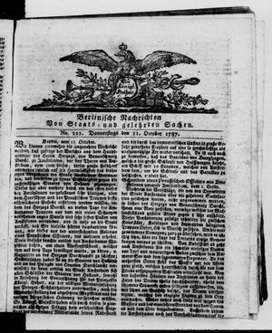 Berlinische Nachrichten von Staats- und gelehrten Sachen vom 11.10.1787