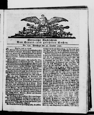 Berlinische Nachrichten von Staats- und gelehrten Sachen vom 30.10.1787
