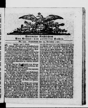 Berlinische Nachrichten von Staats- und gelehrten Sachen vom 15.12.1787