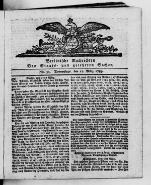 Berlinische Nachrichten von Staats- und gelehrten Sachen vom 12.03.1789