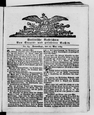 Berlinische Nachrichten von Staats- und gelehrten Sachen vom 28.05.1789