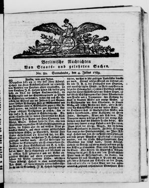 Berlinische Nachrichten von Staats- und gelehrten Sachen vom 04.07.1789