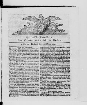 Berlinische Nachrichten von Staats- und gelehrten Sachen vom 16.02.1790