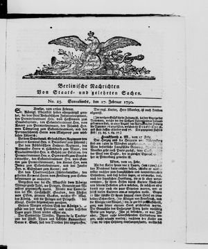 Berlinische Nachrichten von Staats- und gelehrten Sachen vom 27.02.1790