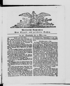 Berlinische Nachrichten von Staats- und gelehrten Sachen vom 13.03.1790