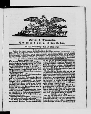Berlinische Nachrichten von Staats- und gelehrten Sachen vom 27.05.1790