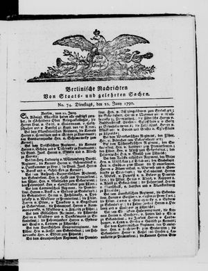 Berlinische Nachrichten von Staats- und gelehrten Sachen vom 22.06.1790