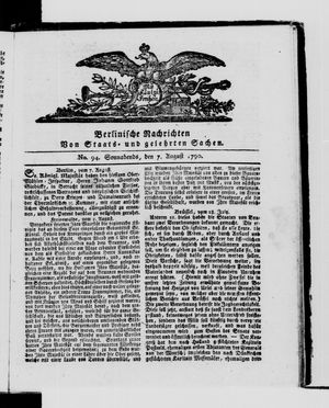 Berlinische Nachrichten von Staats- und gelehrten Sachen vom 07.08.1790