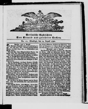 Berlinische Nachrichten von Staats- und gelehrten Sachen vom 24.08.1790