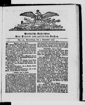 Berlinische Nachrichten von Staats- und gelehrten Sachen vom 09.09.1790
