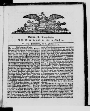 Berlinische Nachrichten von Staats- und gelehrten Sachen vom 02.10.1790