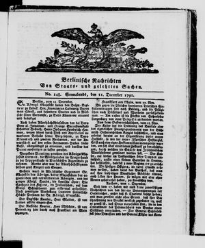 Berlinische Nachrichten von Staats- und gelehrten Sachen vom 11.12.1790