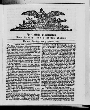 Berlinische Nachrichten von Staats- und gelehrten Sachen vom 08.02.1791