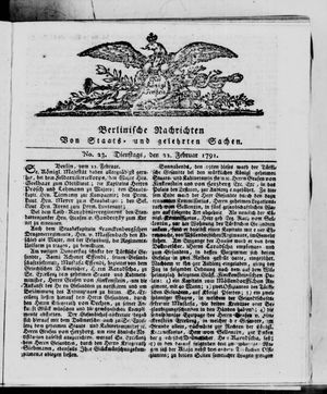 Berlinische Nachrichten von Staats- und gelehrten Sachen vom 22.02.1791