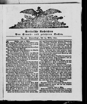 Berlinische Nachrichten von Staats- und gelehrten Sachen vom 24.03.1791