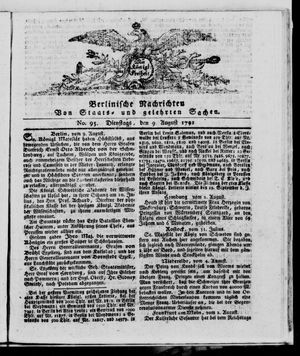 Berlinische Nachrichten von Staats- und gelehrten Sachen vom 09.08.1791