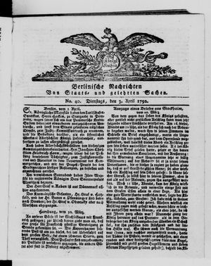 Berlinische Nachrichten von Staats- und gelehrten Sachen vom 03.04.1792